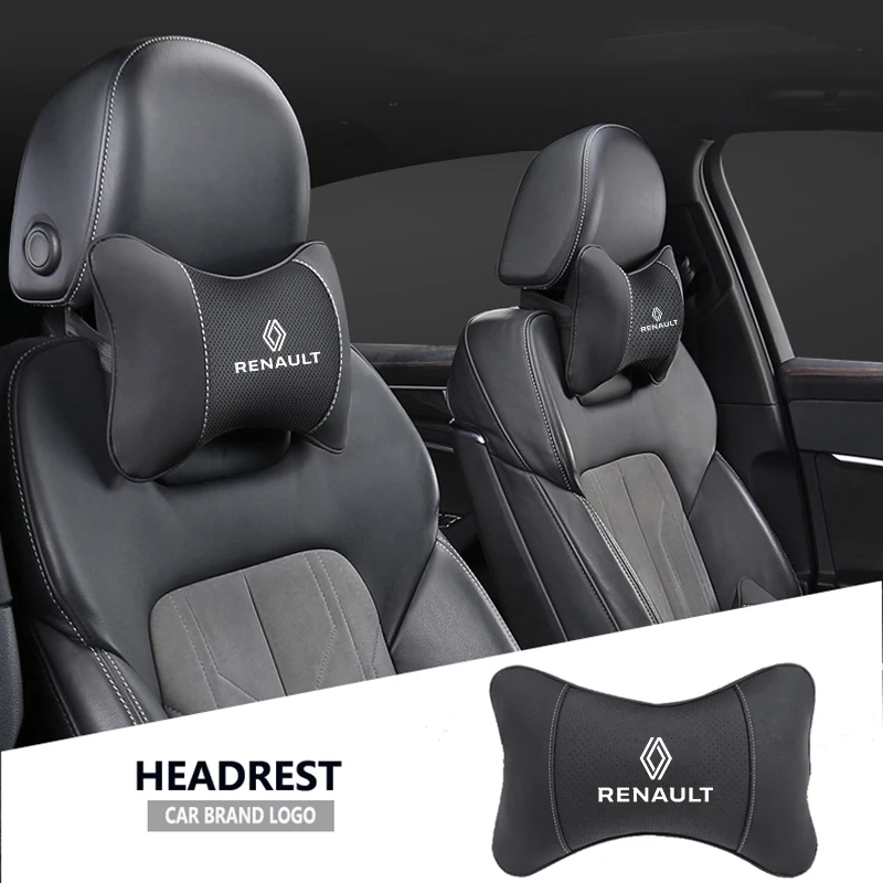 1 Pieza de Almohada para Reposacabezas de Asiento de Coche con Logotipo de Auto para Renault RS Clio Megane 2 3 4 Captur Trafic Twingo Scenic 2 Kadjar Zoe Kangoo