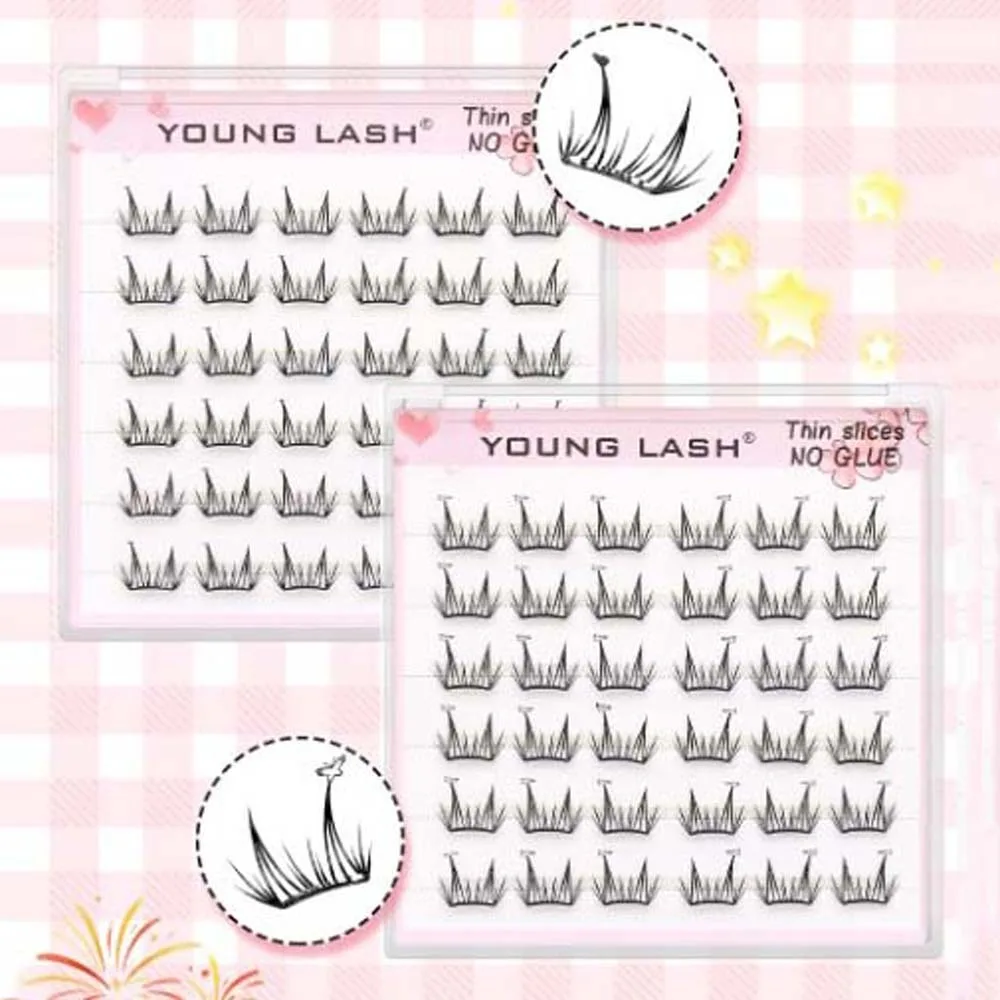 

Segmented Creative False Eyelashes Butterfly Love Heart Shape 6-11.5mm Individual Cluster Eyelashes Large Capacity DIY