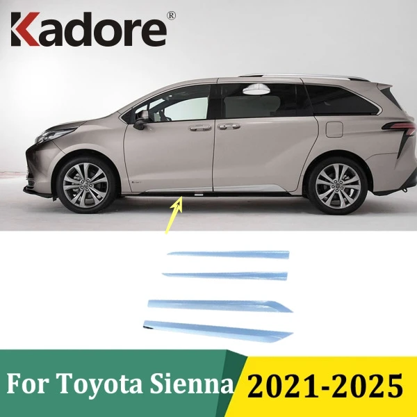 

Для Toyota Sienna 2021 2022 2023 2024 2025 хромированная накладка на боковую дверь, накладка на дверь, полоски, защитная пленка-стример, украшение