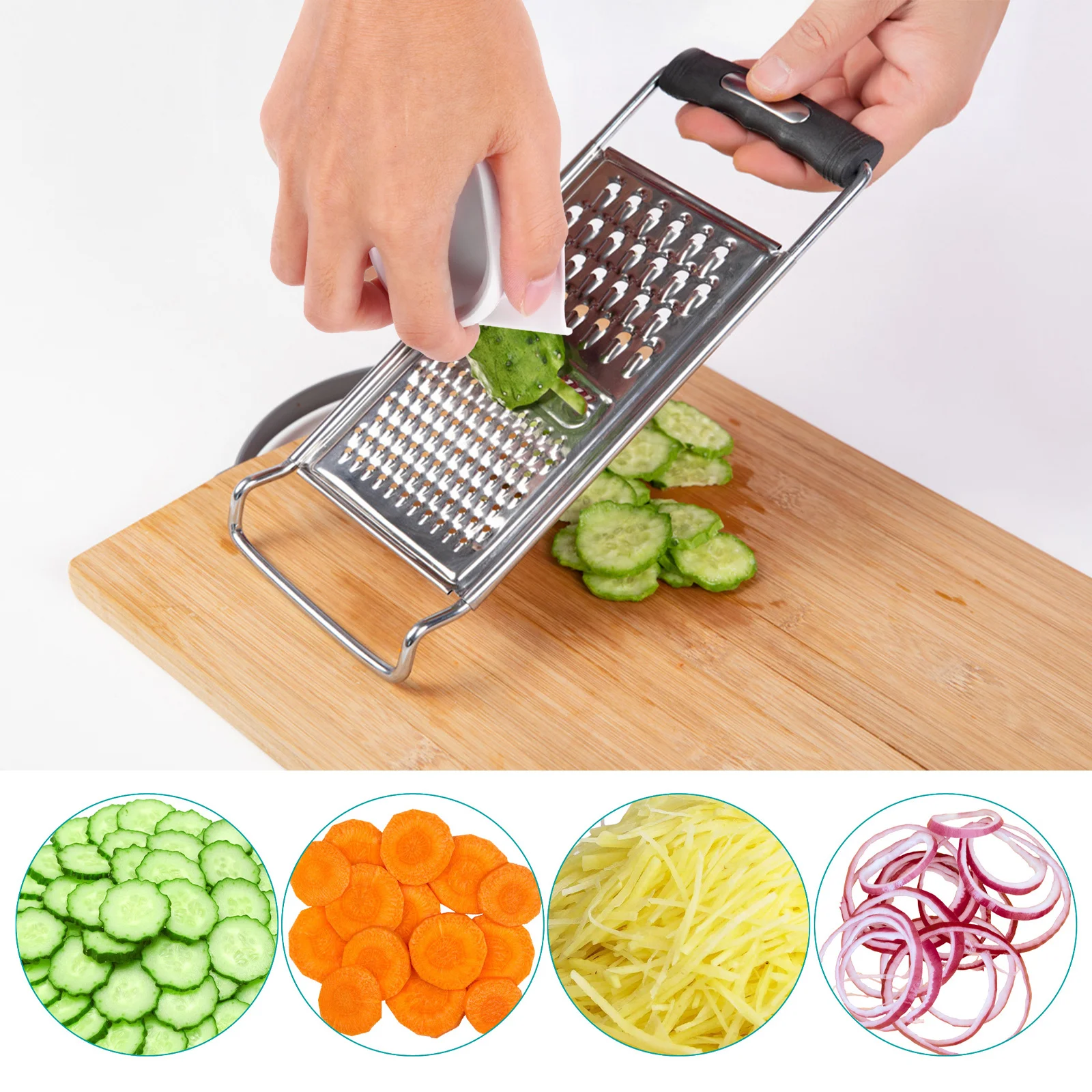 

2Pcs Multipurpose Food Slicer Guards Premium Quality Hand Protector for Easy Cutting Grating White Food Slicer Safety Holder