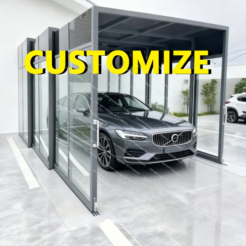 

Any Size Custom Retractable Foldable Parking Garage Outdoor Patio Solid Aluminum Shelter All Weather Windproof Waterproof Carpor