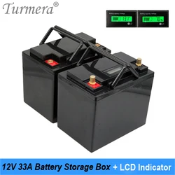 Turmera 12V 33A pojemnik na baterie ręczny wskaźnik LCD dla 18650 26650 21700 32700 baterii system ups skorzystaj z