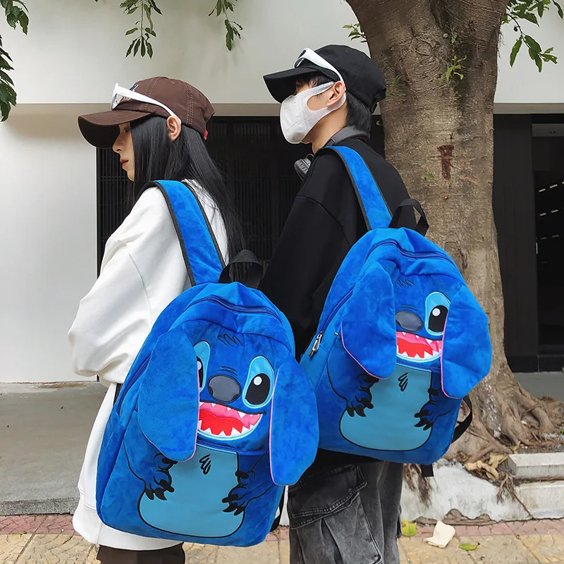 Cute Cartoon Anime Stitch New School Bag for Primary School Boys and Girls Shoulder Bag