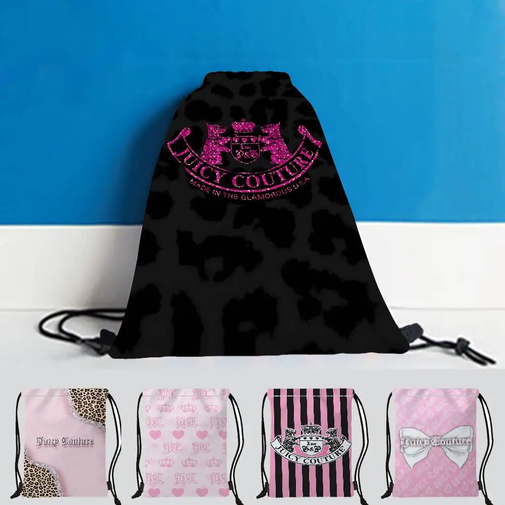 J-Juicy C-Couture Bolsas con cordón Mochila deportiva Mochila de gimnasio Bolsa de cuerda resistente al agua para ciclismo