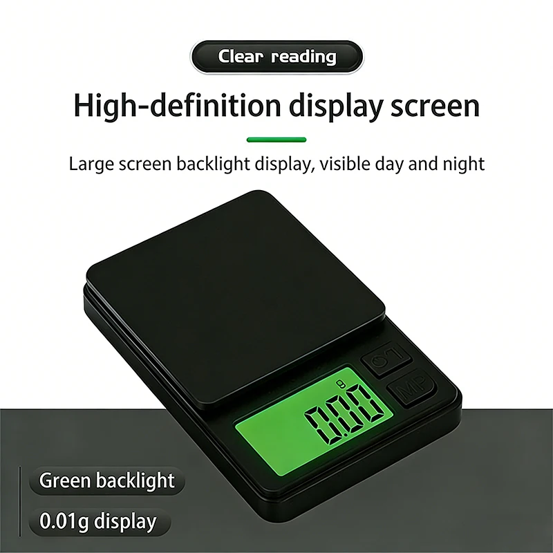Food Scale, 200/500g/1000g Kitchen Scale Weight Grams and Ounces for Baking Cooking Coffee Package Postage