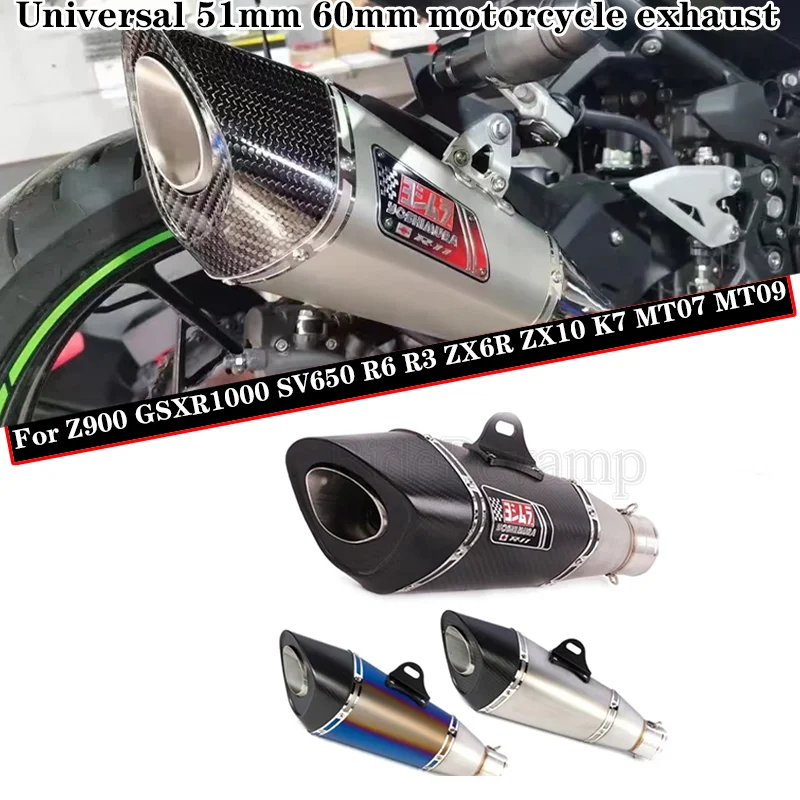 

Universal 51mm 60mm motorcycle exhaust with Db killer Yoshimura R11 muffler for Z900 GSXR1000 SV650 R6 R3 ZX6R ZX10 K7 MT07 MT09