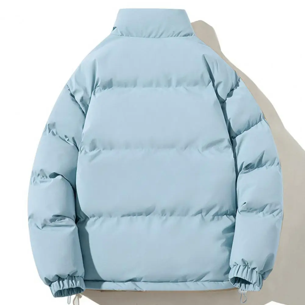 

Men's Winter Thick Jacket Warm Padded Coat With Stand Collar, Fashion Loose Fit Windproof Parka Outerwear Thickened Outwear