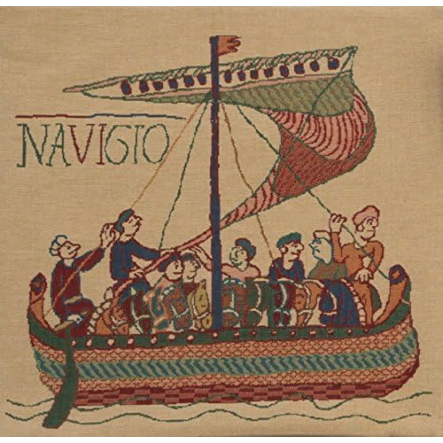 Furnishings Inc. Bayeux Navigo Throw Pillow Cover - 16 X 16 Decorative Boho Cushion Case for European