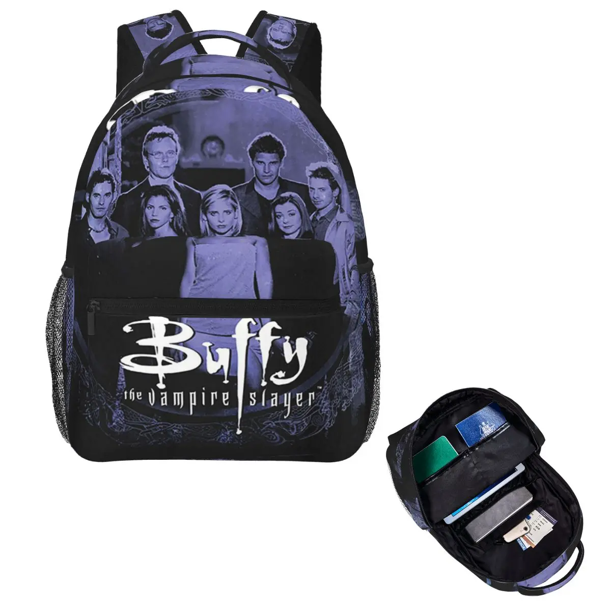 Buffy Vampire Slayer 90s Graphic Student Backpack School Bag Hiking Travel Daypack for Men Women Fashion Bookbag Shoulder Bags