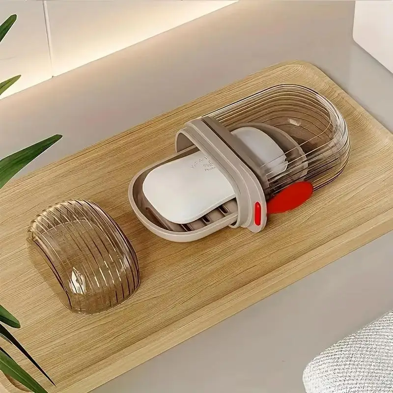 Portable Sealed Drainable Soap Box With Lid Creative Travel Soap Case For Business Trip Bathroom Waterproof Bathroom Soap Box
