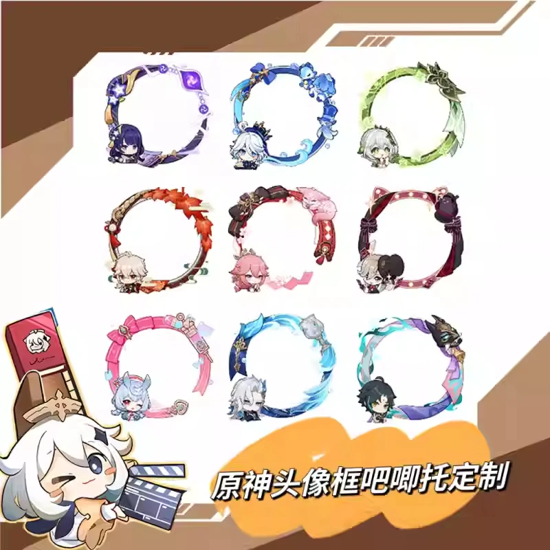 

Anime Genshin Impact Character Avatar Frame Quadratic Element Acrylic Badge Decoration Framdecorate Badge Exquisite Gift