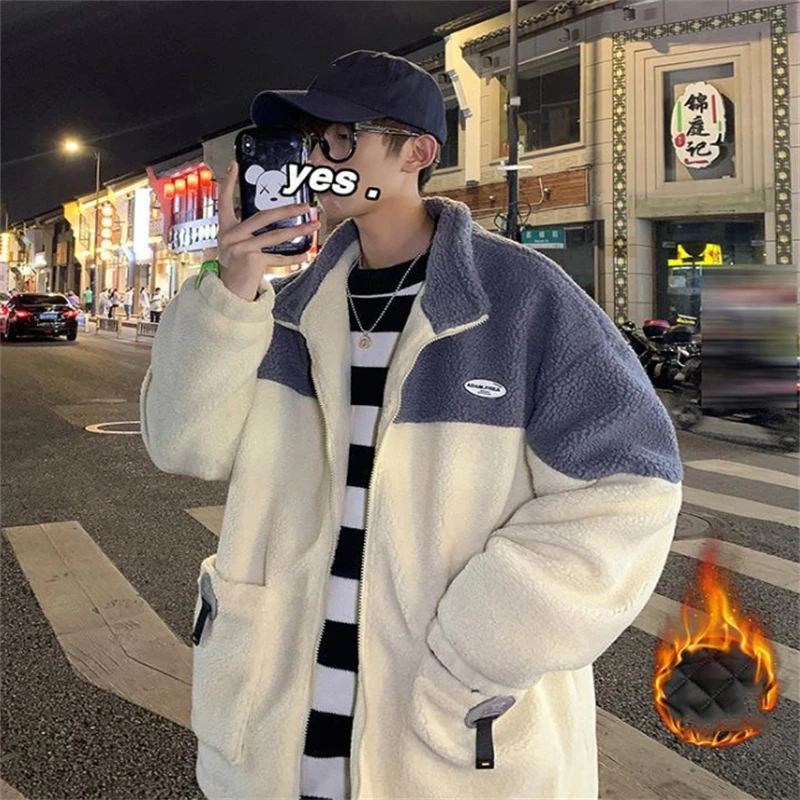 Gepolsterte Jacke Männer Casual Warme Mäntel Zipper Winter Jacke Mode Streetwear männer Drehen Unten Kragen Lose Jacken 2022