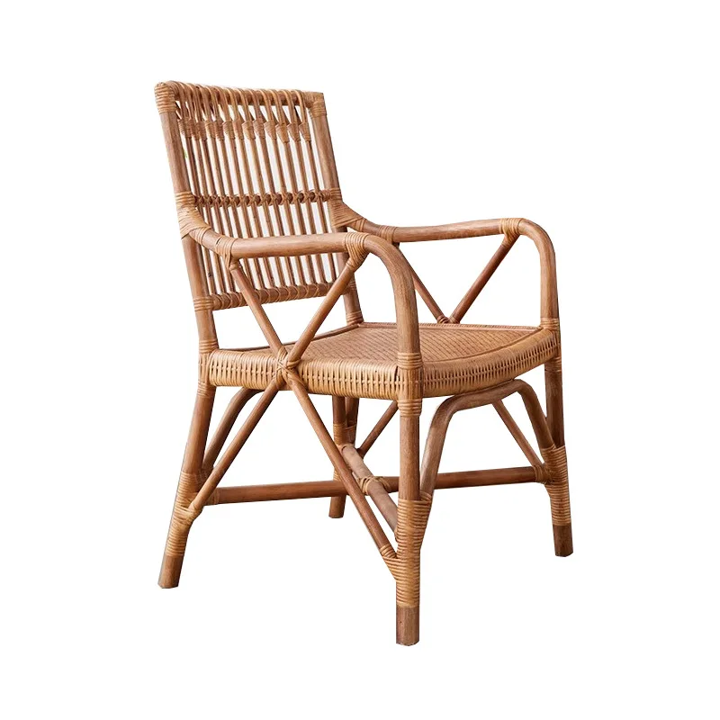 

Rattan Bar Chair Plant Rattan High Stool Backrest Dining Chair Nakajima Bar Stool Retro Balcony B & B Cafe