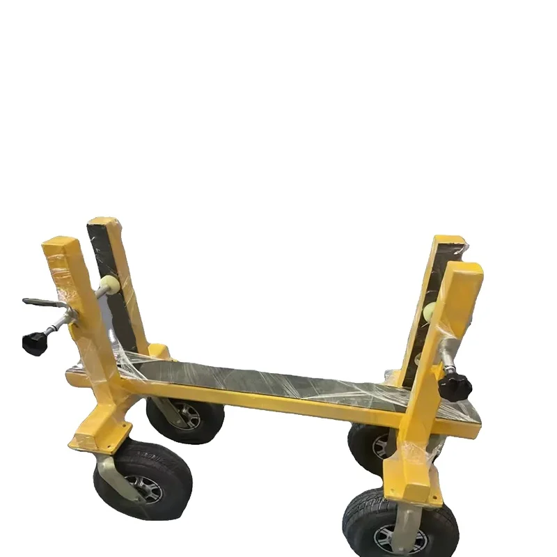 Industrial Granite Marble Stone Slab Moving Dolly Trolley with 4 Wheels Hand-Actuated Safety Loading Trolley