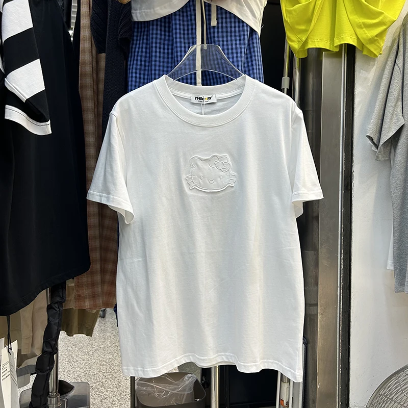 

Женская летняя футболка с круглым вырезом, свободного кроя, повседневная, универсальная, тонкая, с принтом, для работы и отдыха