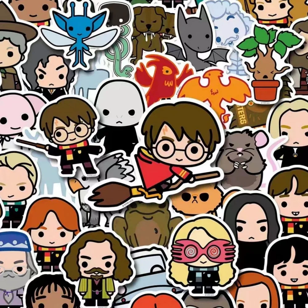 50Pcs Genuine Harry Potter Series Stickers Cartoon Stationery Decal For Scrapbooks Phones Guitars Water Cup Planner Decor Decals