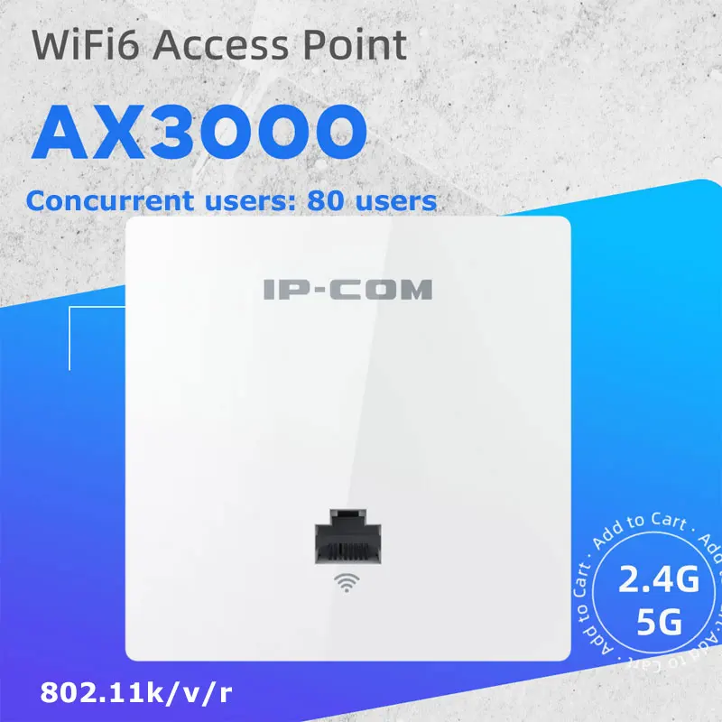 AX3000 Dual-band AP WIFI 6 Wireless In-Wall Access Point Panel Gigabit Seamless Roaming MU-MIMO PoE Powered Dual Radios 2.4G&5G