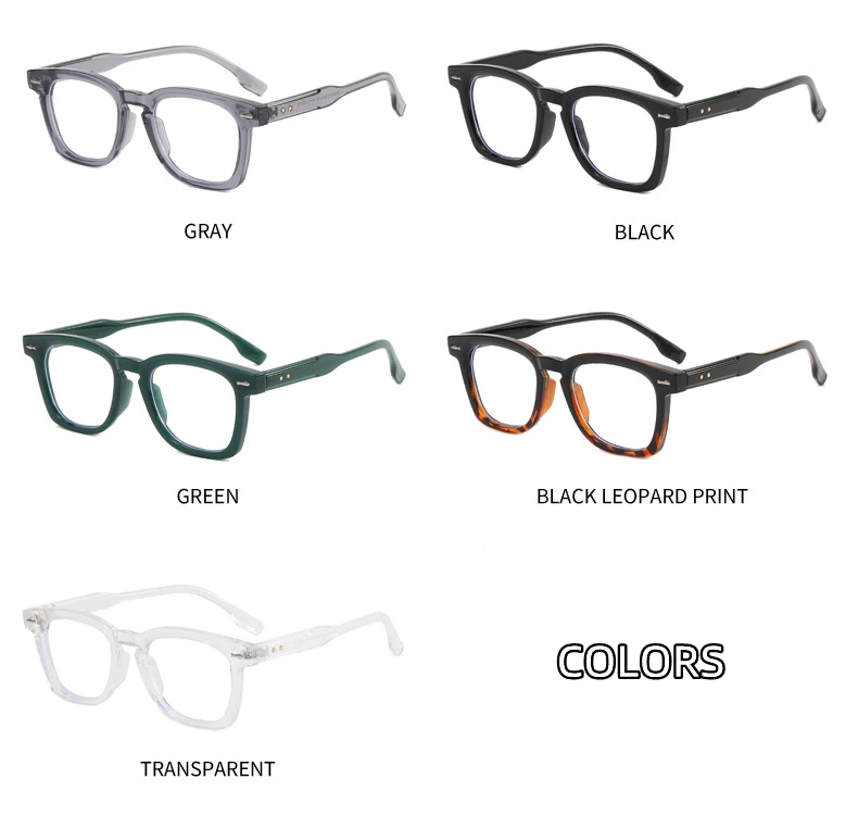 Mode Marke Design Retro Quadratischen Männlichen Exquisite Dekoration Brillen Rahmen Photochrome Anti Blau Licht Männer Lesebrille 0 ~ + 6 – Detail 9