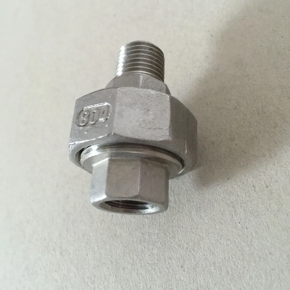 Acoplador de tubo de acero inoxidable 1/4, 1/4 ", BSPT macho, 304", BSPP hembra, unión giratoria