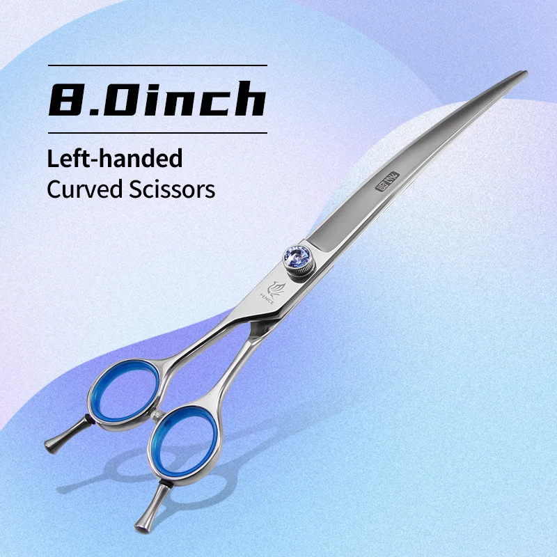 Fenice Linkshandige Professionele 7.0/7.5/8 inch JP440C Snijden Gebogen Pluizige Dunner Chunker Schaar Set Kit Hond Verzorging