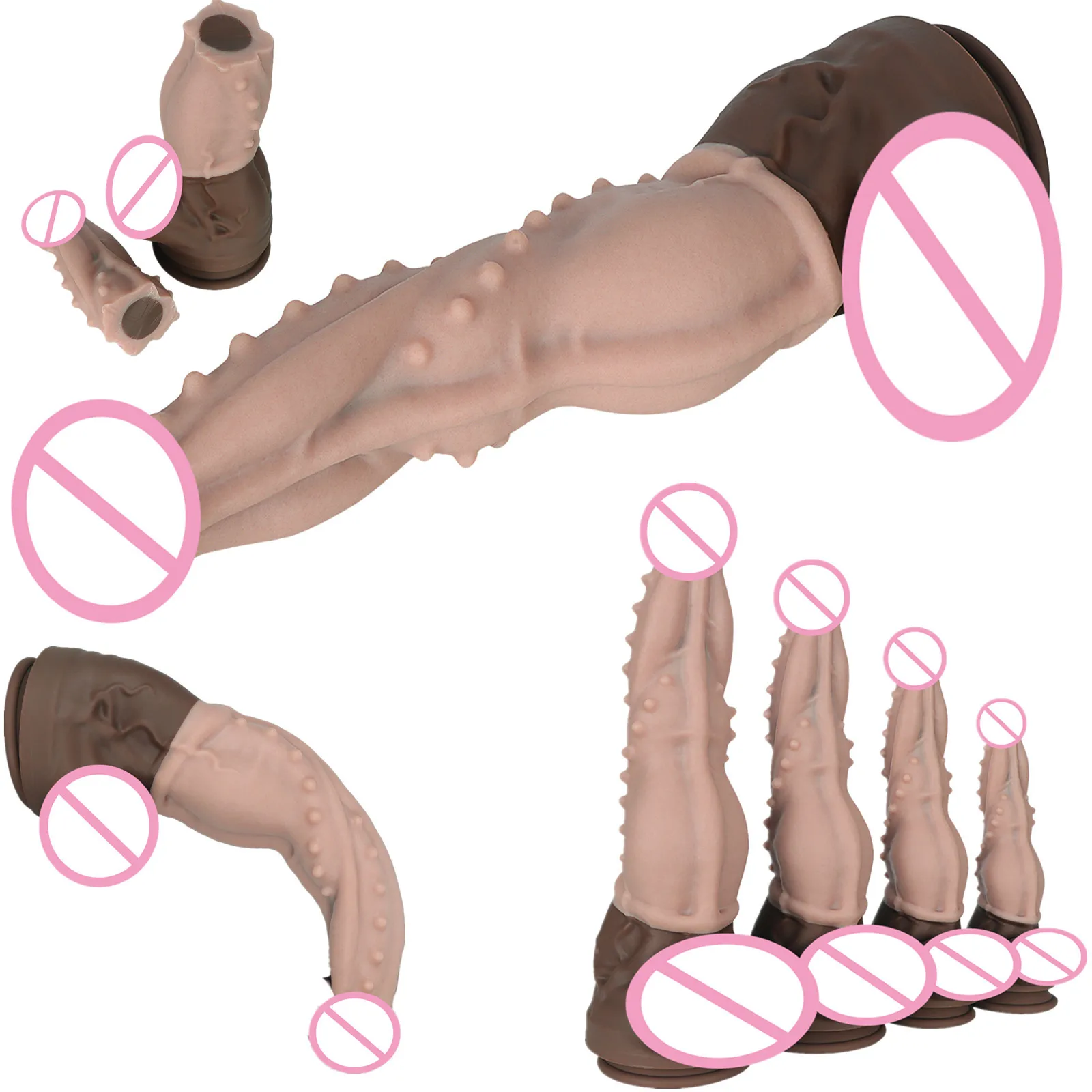 New Double Layer Silicone Big Dildo Realistic Fake Long Dick Penis Butt Plug Adult Sex Toys For Woman Men Vagina Anal Massager18