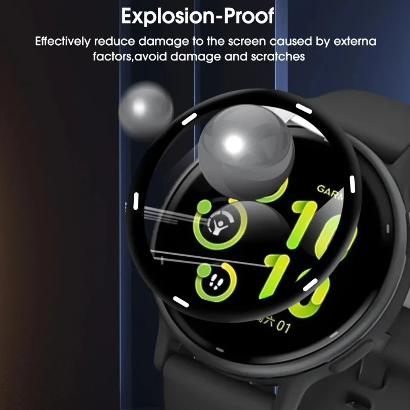 5/3/1 قطعة غطاء كامل واقيات الشاشة الزجاجية الناعمة لساعة Garmin Vivoactive 5 الرياضية غطاء حماية مقاوم للماء الأفلام