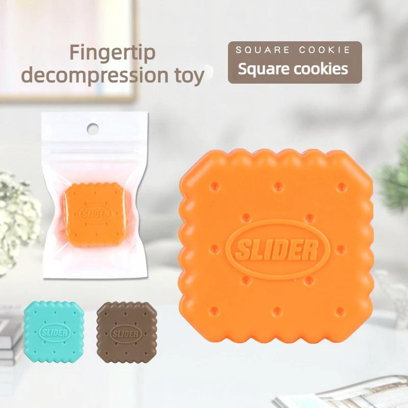 LDEDC 쿠키 3D 프린팅 자석 푸시앤슬라이드 피젯 토이 데스크탑 스트레스 해소용