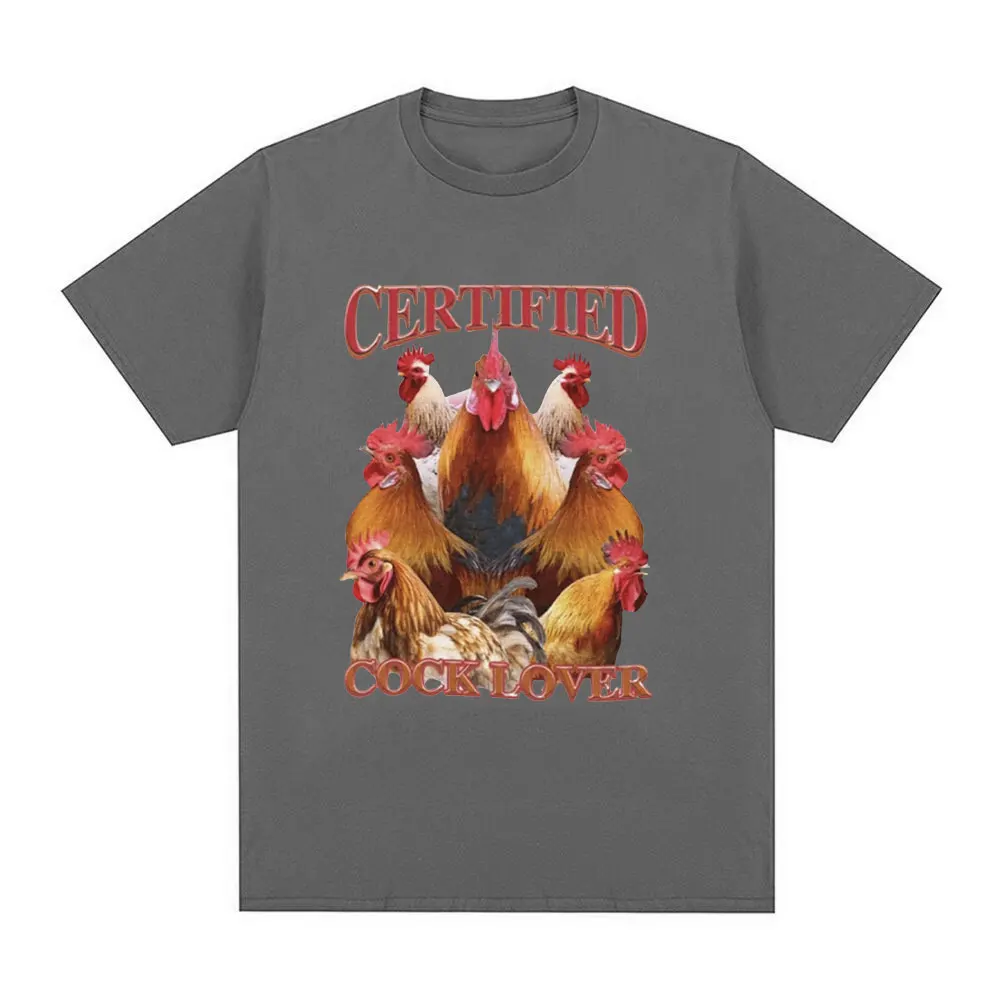 Certified Cock Lovers T-shirt Funny Chicken Meme T Shirt Men Women 100% Cotton Casual Short Sleeve Oversized T Shirts Streetwear