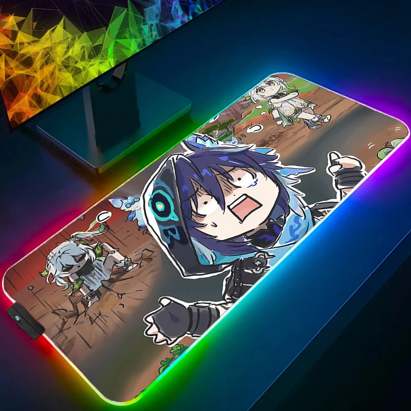 

Светодиодный коврик для мыши Gamer Keyboard Pad Genshin Impact Ororon Коврик для мыши RGB ПК Компьютер Аниме Расширенный настольный коврик Игровой коврик Коврики для мыши