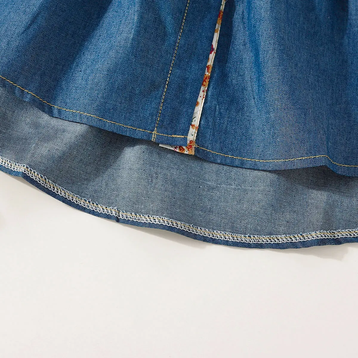 Princess Birthday Dress for Baby Girls: Adorable Sleeveless Denim Dress with Lapel