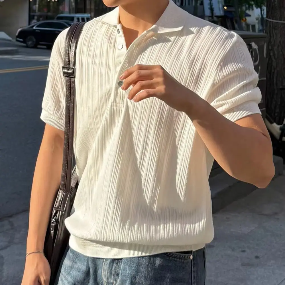 Men's Short-Sleeve Polo Shirt: Men's Summer Slim-Fit Casual Collared Short-Sleeve T-Shirt Breathable, Soft, and Perfect for Comm