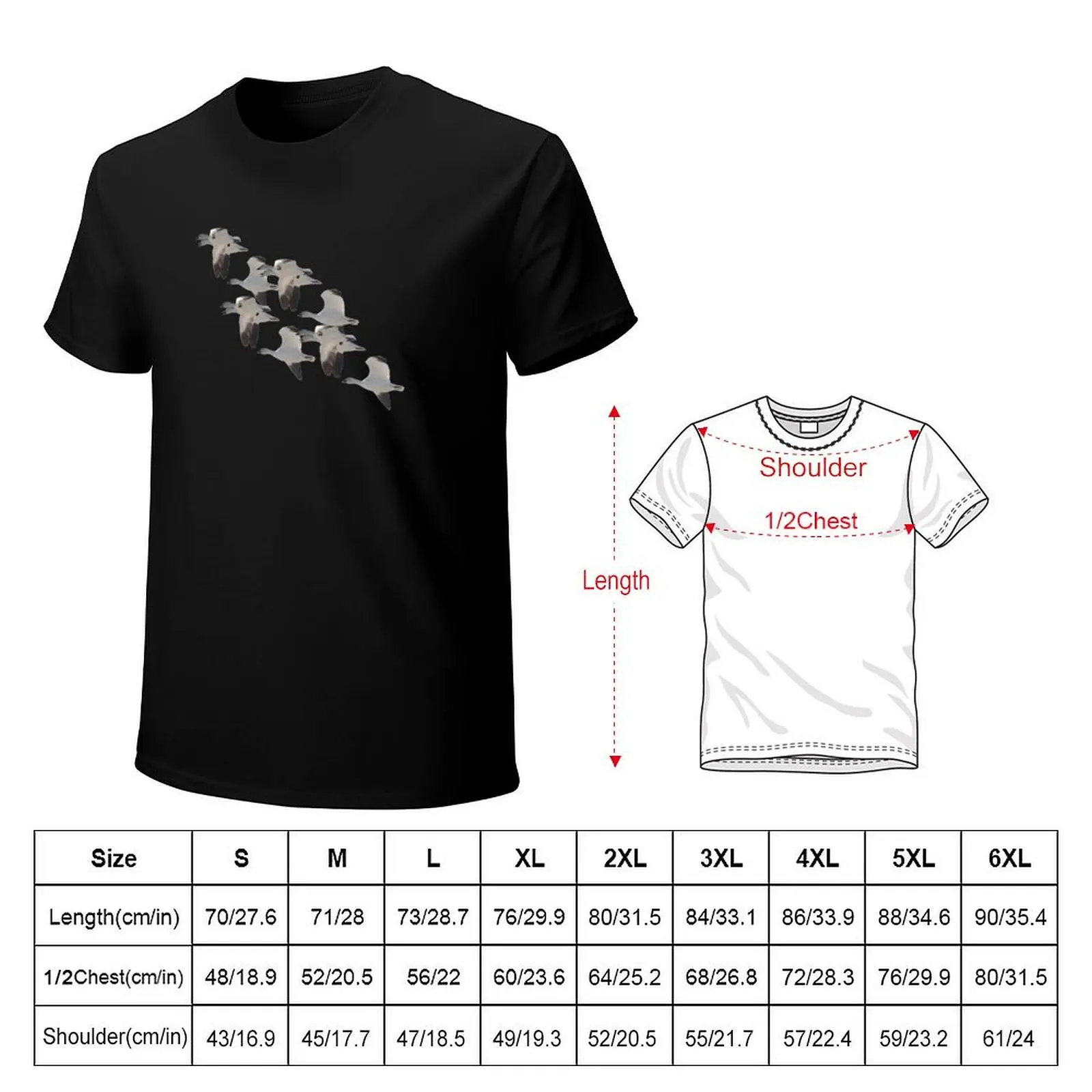 Snow Goose Migration T-Shirt Heavy Duty Casual Work Tee