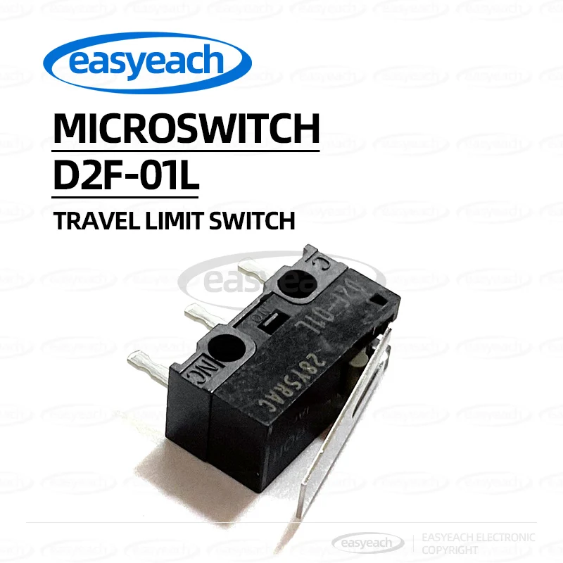 5PCS D2F-01L Micro Switch 30V 0.1A Straight-Handle Travel Limit Switch