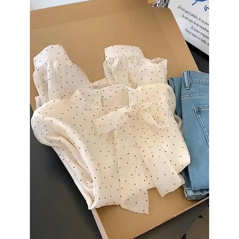 

Spring Summer Polka Dot Loose Fit Sweet Sle Men Women irt Versatile Large Size Design Trendy Top Ihuanui Casual Faion