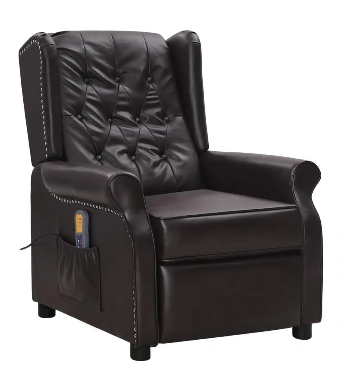 Electric massage chairs brown glossy synthetic leather recliner massage chair