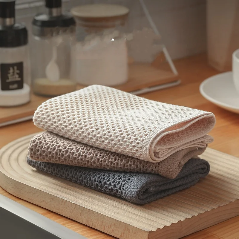 Cloth cotton square towel towel towel hand towel tea towel Japanese and Korean series honeycomb absorbent cotton breathable kitc