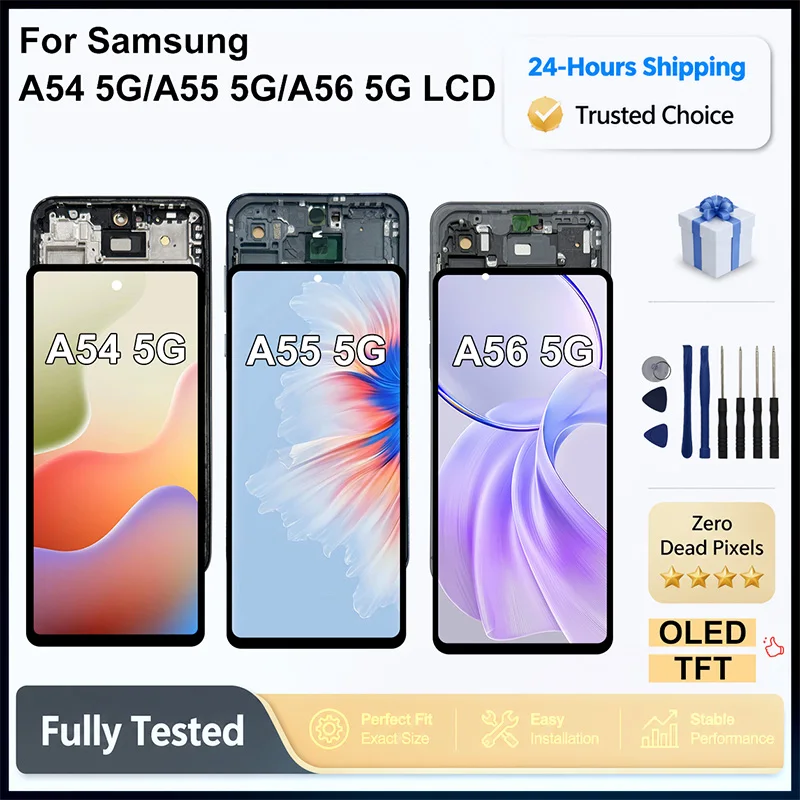 Image of Neues OLED-Display für Samsung Galaxy A54 A55 LCD-Display Touchscreen-Digitizer-Einheit für Samsung A56 5G Display-Ersatz