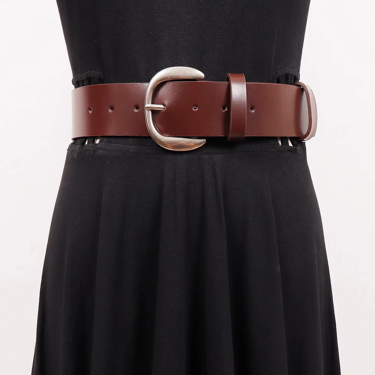 المرأة المدرج موضة خمر جلد طبيعي فستان Cummerbunds الكورسيهات حزام أحزمة الديكور واسعة حزام R3289 #2