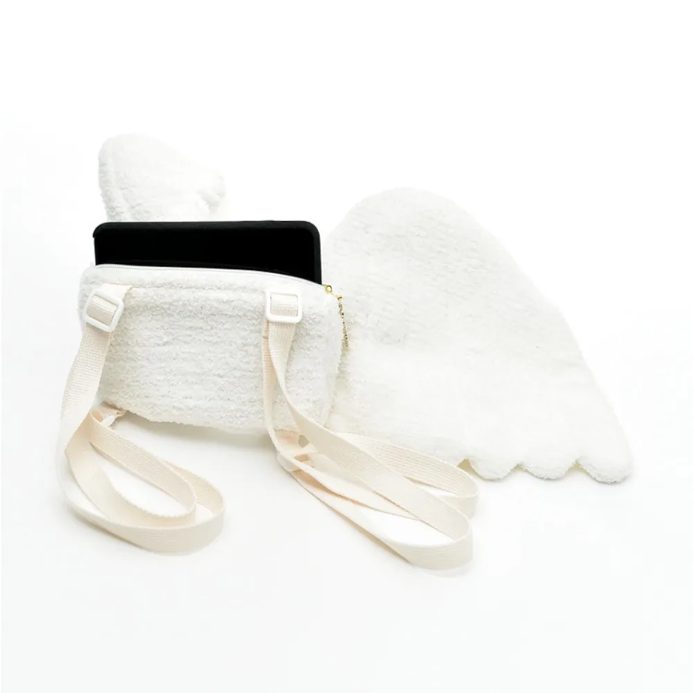 New Adjustable Straps Angel Wings Backpack Polyester Zipper Backpack White Color Mini Backpack JK Uniform