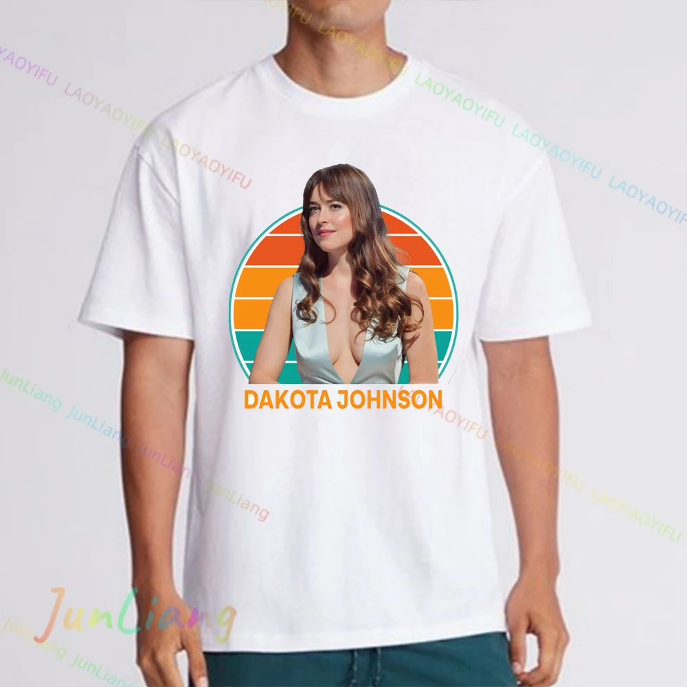 Dakota Johnson Funny Shirt Retro 90s Fans Graphic Tee Short Sleeve T-shirt 100% Cotton Tshirt Y2k Vintage Top New in Tops & Tees