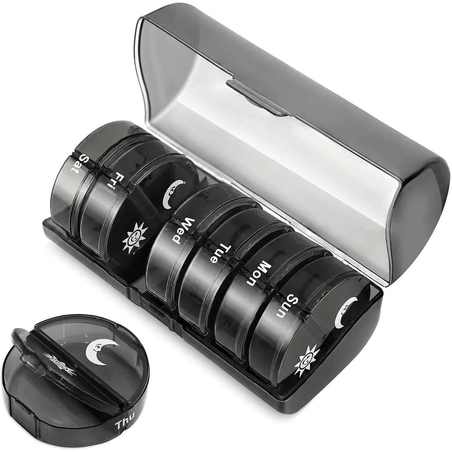 Weekly Pill Organizer 2 Times a Day Travel Pill Case Organizers 7 Day AM PM Pill Box for Purse Compact Portable Pill Container