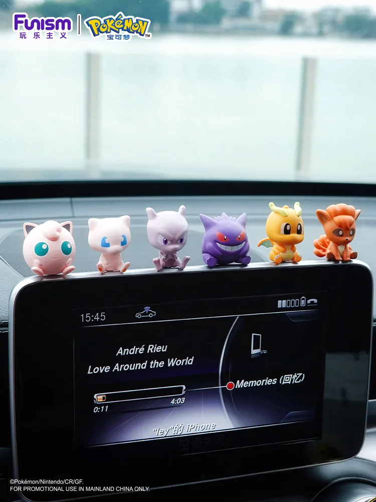 

Funism Pokemon Collectible Figures Gengar Mew Mewtwo Vulpix Dragonite Car Dashboard Ornament Toy With Poke Ball
