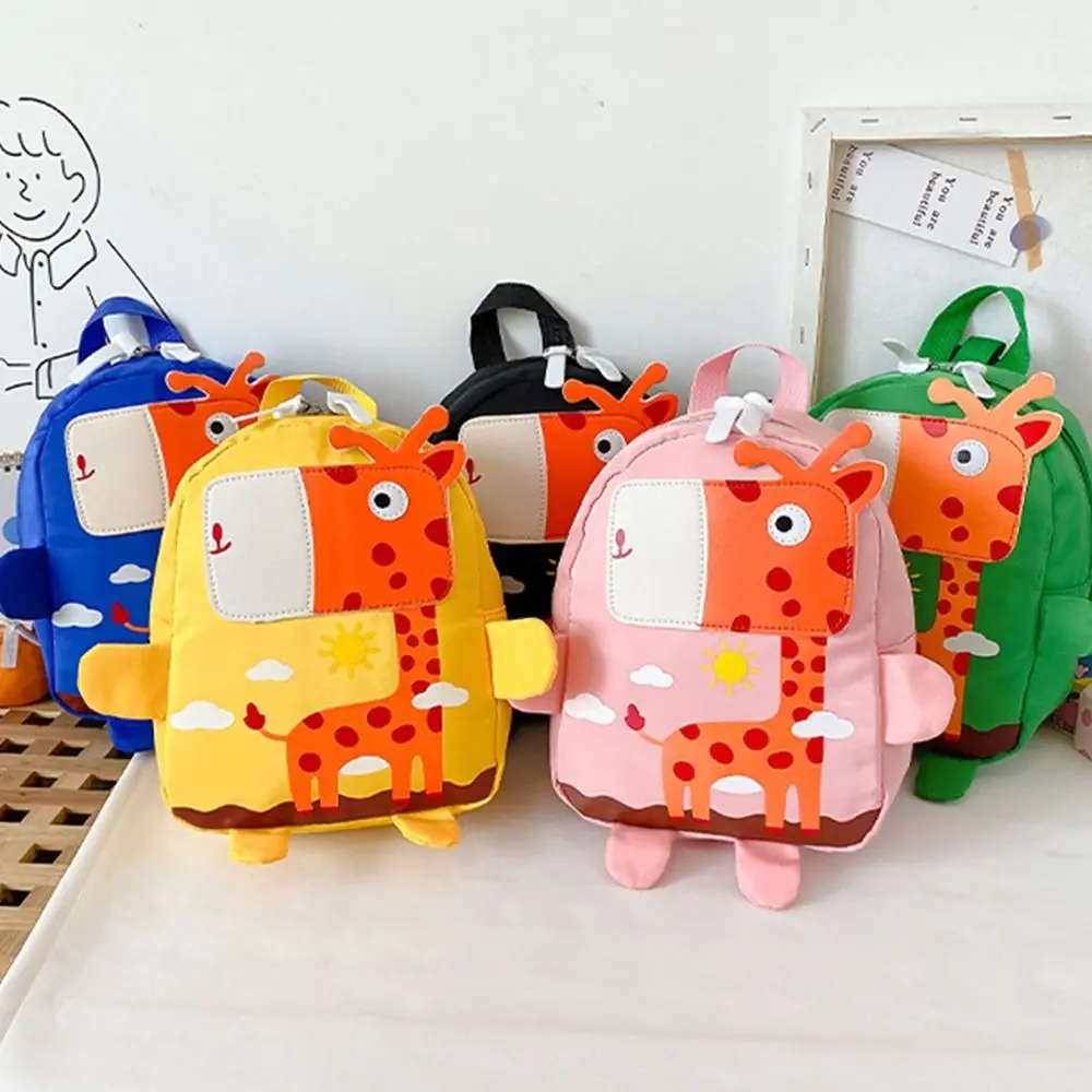 Zaino per animali per bambini in nylon con imbracatura regolabile per esterni alla moda, adorabile, per bambini, borsa da scuola per bambini, zaino anti-smarrimento