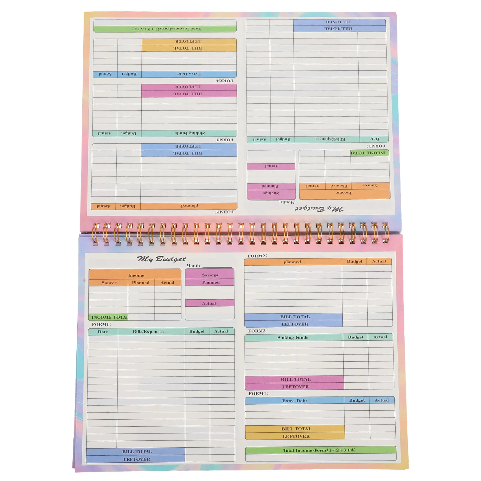 

B5 Financial Ledger Daily Weekly Expense Record Book Budgeting Binder Spending Tracker Home Finance Planner