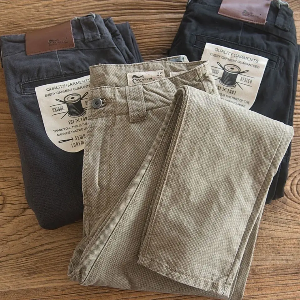 

IT Ins Casual Pants Men's Summer New American High End Vintage Busin Slim Straight Leg Long Trousers Faionable Urban Sle