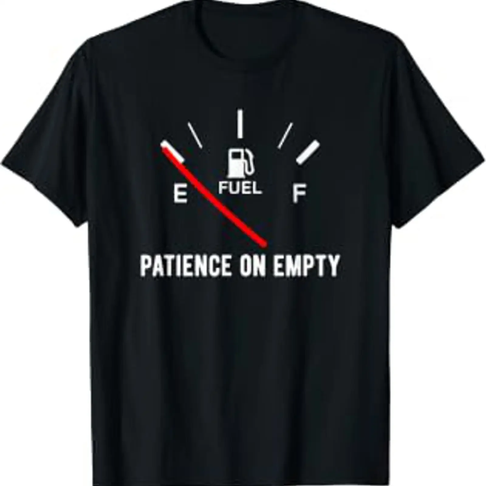 Patience On Empty T Shirt Funny Sarcastic Saying  vintage Washed homme Casual Versatile Slightly graphic Comfortable
