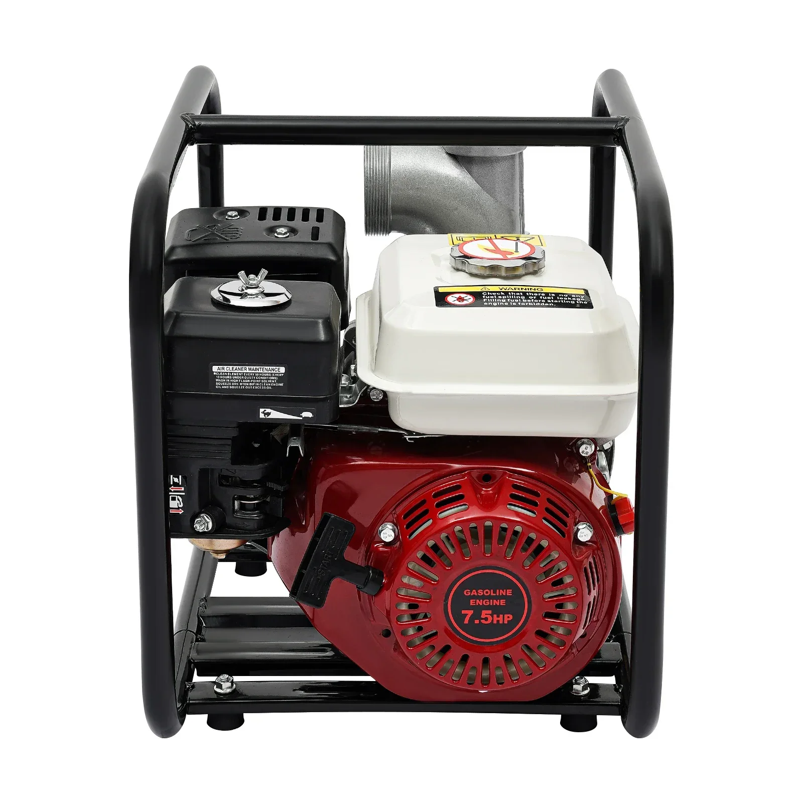Bomba de agua de alta presión alimentada por gas de 3 ", bomba de agua de motor de 4 tiempos de 210 cc, bomba de riego portátil de 7,5 HP para uso en jardín y granja