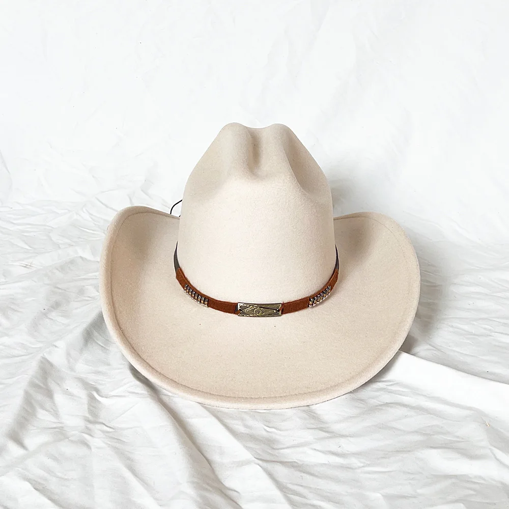 New Men Women Western Cowboy Hat With Belt Winter Autumn Church Jazz Elegant Cowgirl Sombrero Caps