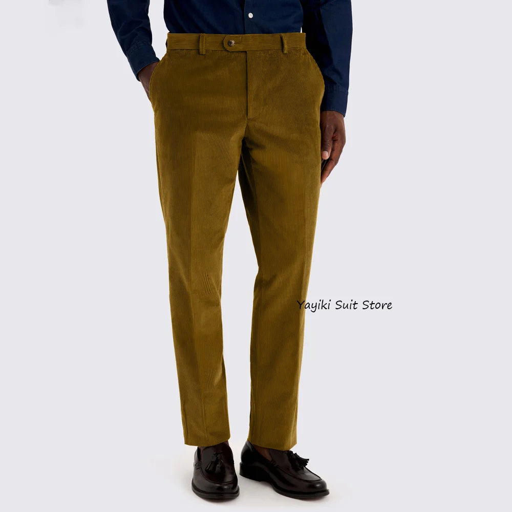 

Мужские брюки, прямые брюки, повседневные деловые мужские брюки из вельветовой ткани, однотонные брюки, рабочая классическая одежда