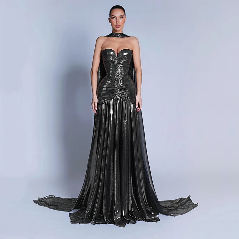 Eightree 2026 فساتين سهرة ماكسي على شكل حرف a على شكل قلب بدون أكمام فساتين لحضور الحفلات الموسيقية المملكة العربية السعودية مناسبة رسمية فساتين حفلات مخصصة